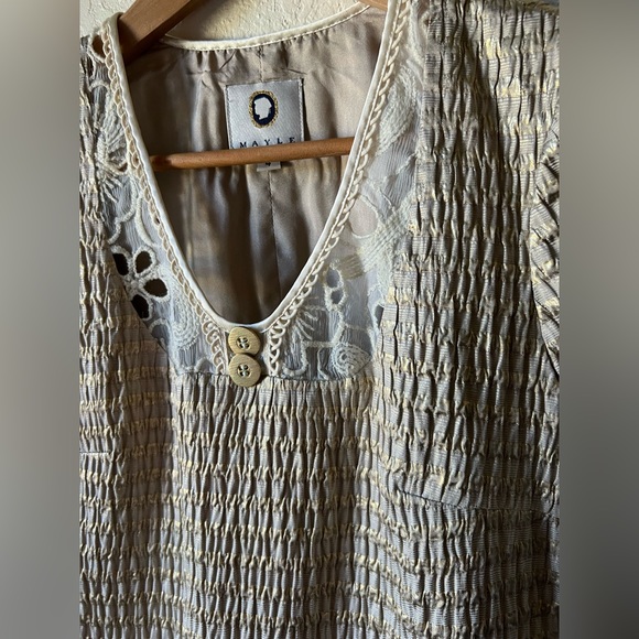 Mayle Gold Lace Dress, Size 4 - Picture 4 of 5